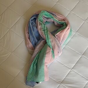 Striped Multicolor vineyard vines cotton & silk Scarf